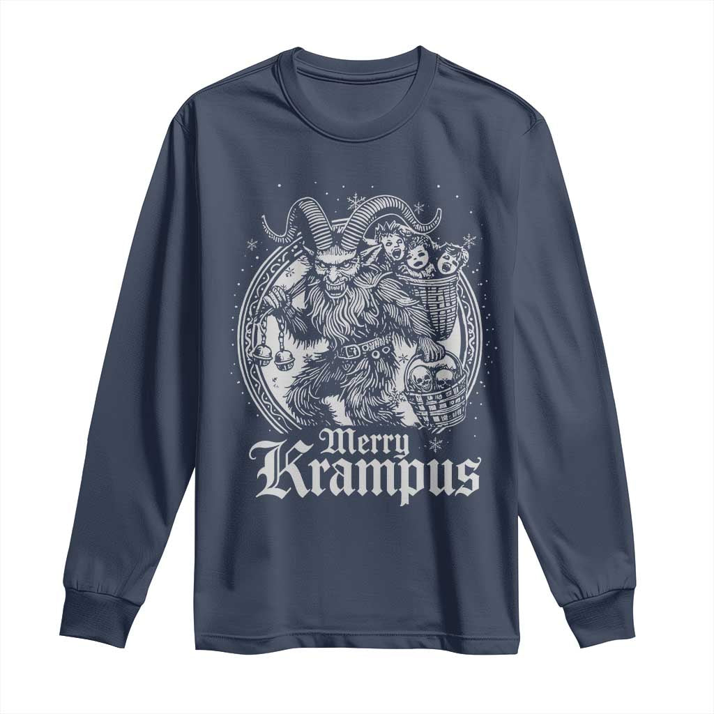 Christmas Krampus Long Sleeve Shirt Merry Krampus Norse Pagan Yule Horror Xmas - Wonder Print Shop