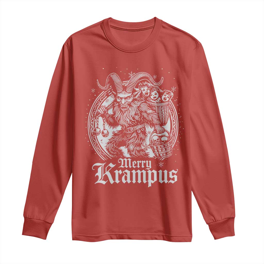 Christmas Krampus Long Sleeve Shirt Merry Krampus Norse Pagan Yule Horror Xmas - Wonder Print Shop