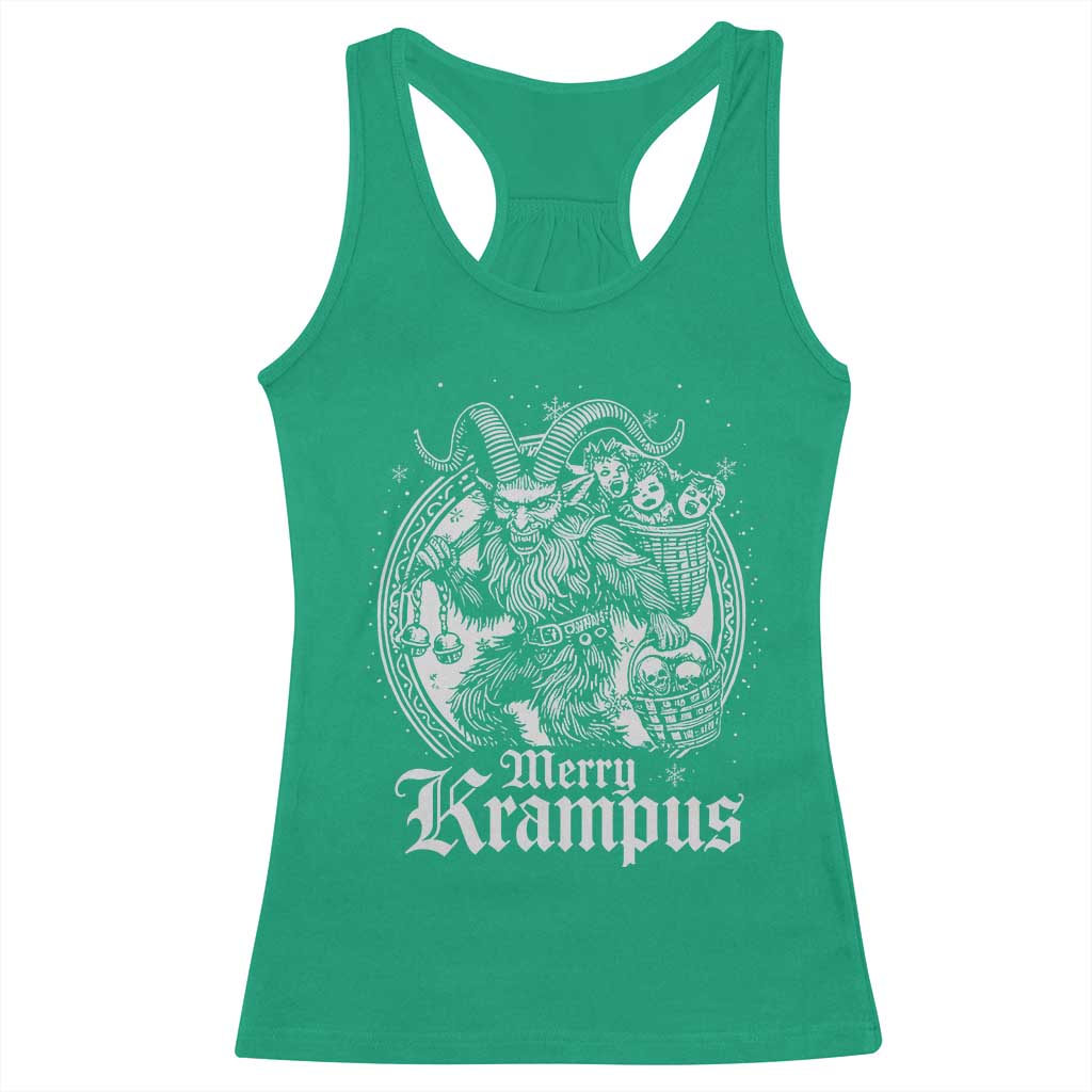 Christmas Krampus Racerback Tank Top Merry Krampus Norse Pagan Yule Horror Xmas - Wonder Print Shop