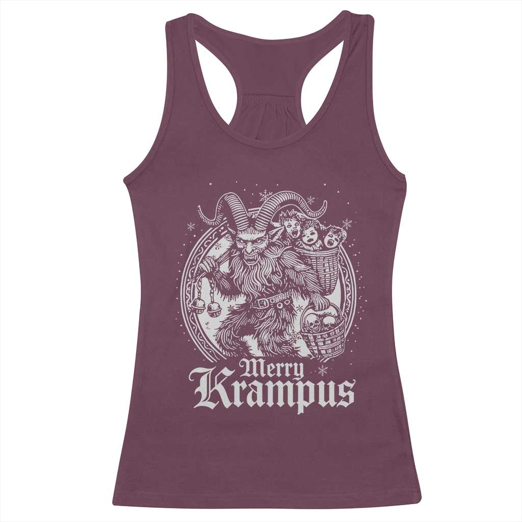 Christmas Krampus Racerback Tank Top Merry Krampus Norse Pagan Yule Horror Xmas - Wonder Print Shop