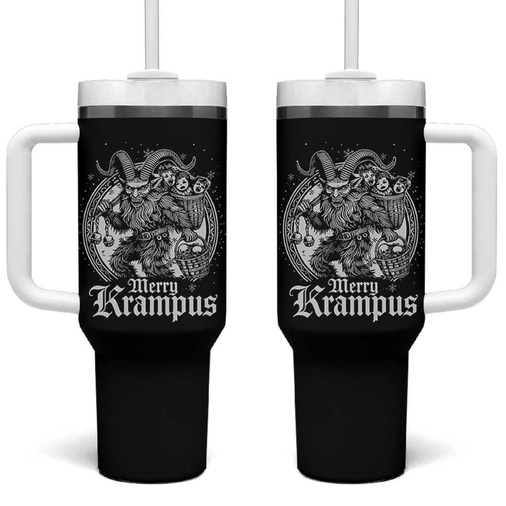 Christmas Krampus Tumbler With Handle Merry Krampus Norse Pagan Yule Horror Xmas - Wonder Print Shop
