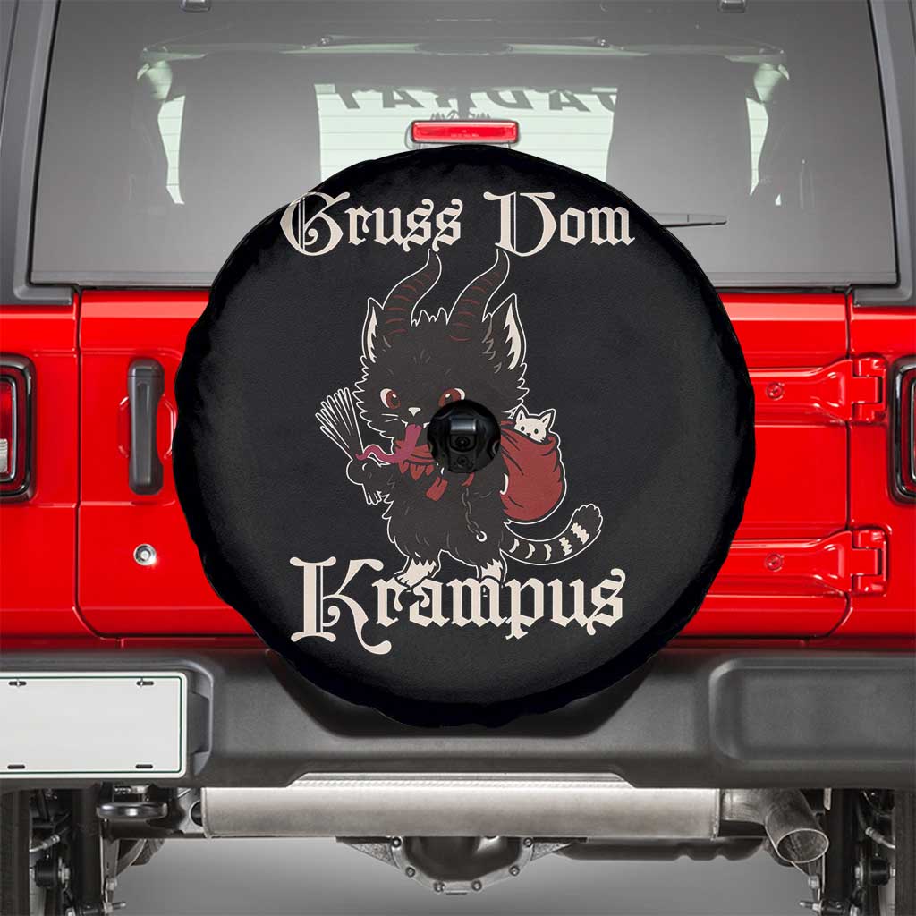 Christmas Krampus Cat Spare Tire Cover Gruss Vom Krampus Pagan Yule Xmas - Wonder Print Shop