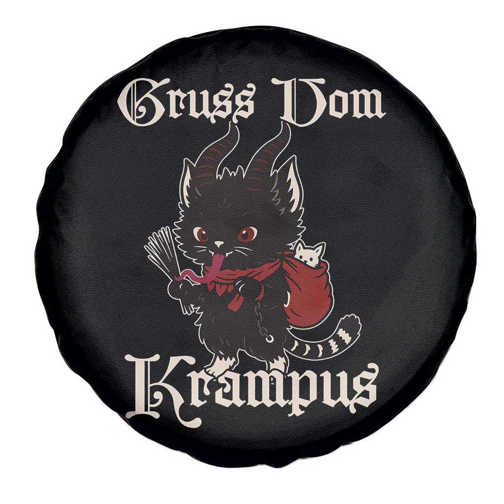 Christmas Krampus Cat Spare Tire Cover Gruss Vom Krampus Pagan Yule Xmas - Wonder Print Shop