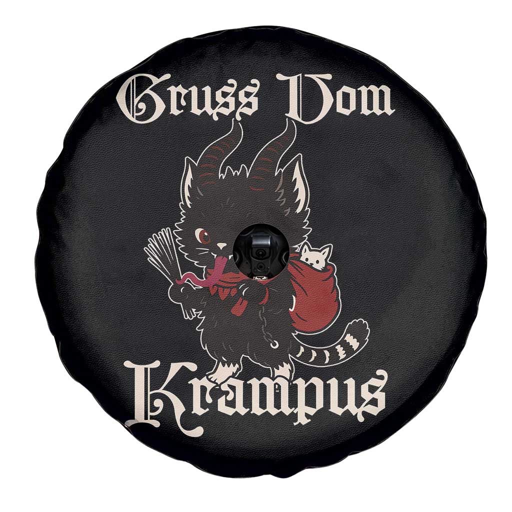 Christmas Krampus Cat Spare Tire Cover Gruss Vom Krampus Pagan Yule Xmas - Wonder Print Shop