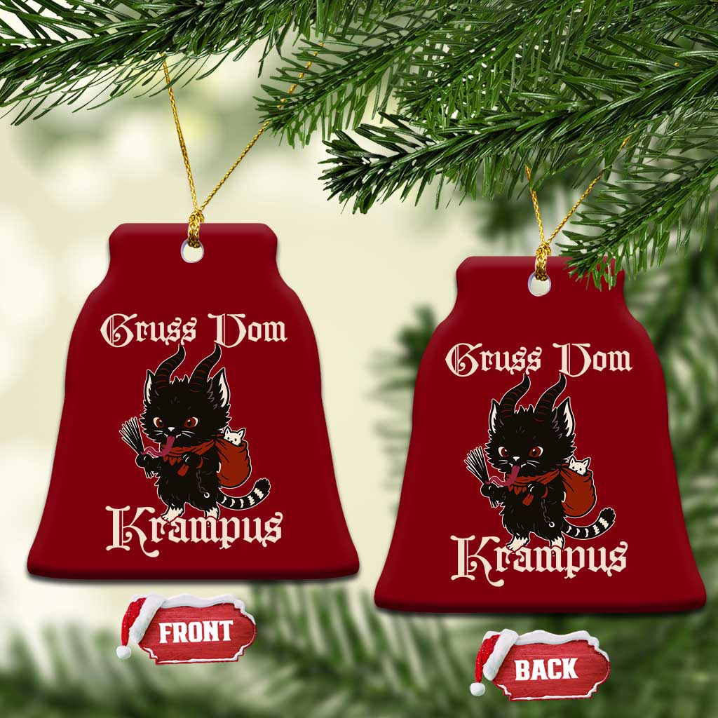 Christmas Krampus Cat Ceramic Ornament Gruss Vom Krampus Pagan Yule Xmas - Wonder Print Shop
