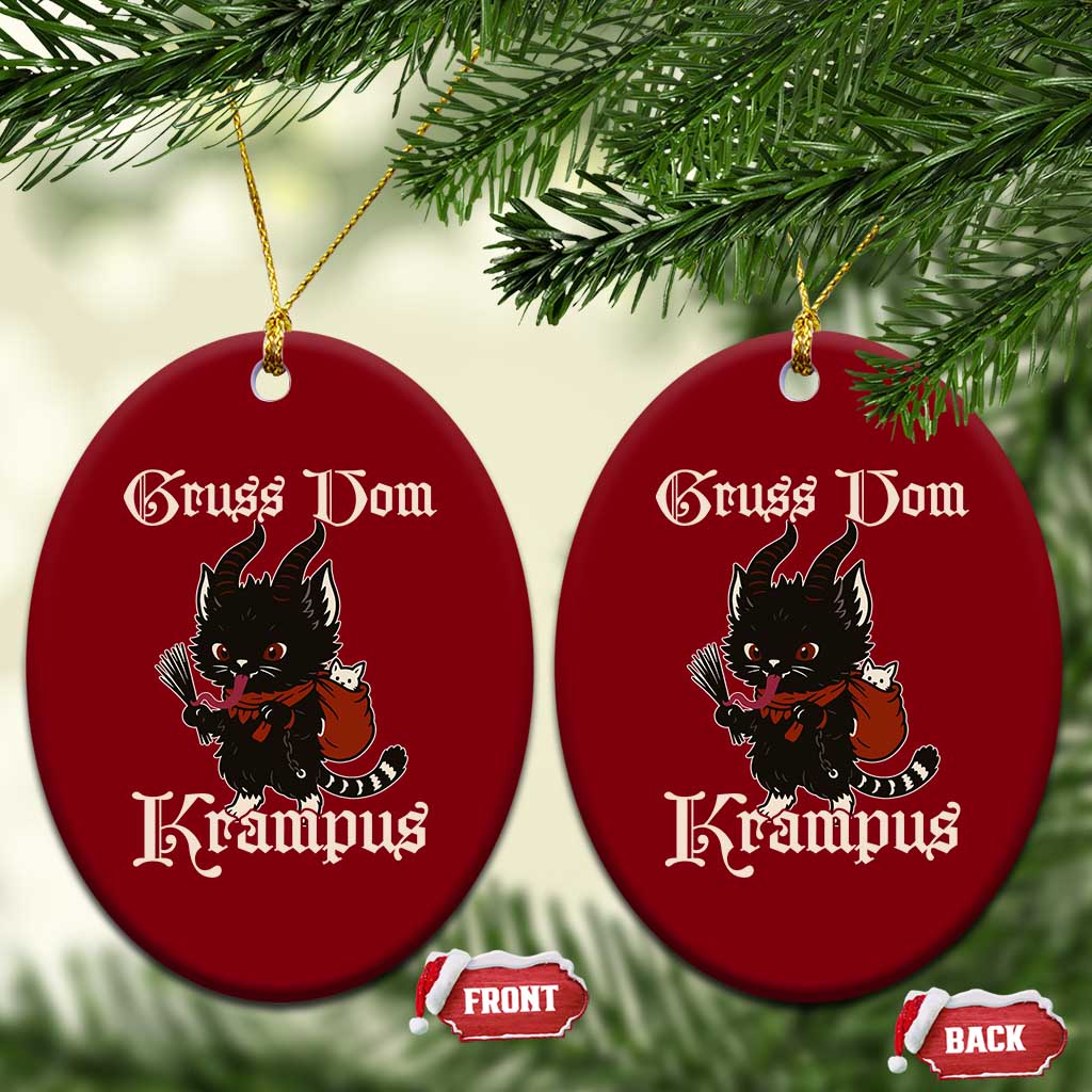 Christmas Krampus Cat Ceramic Ornament Gruss Vom Krampus Pagan Yule Xmas - Wonder Print Shop