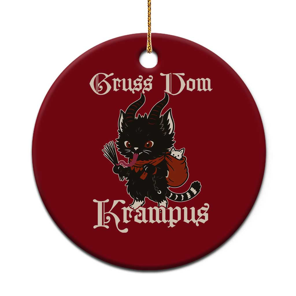 Christmas Krampus Cat Ceramic Ornament Gruss Vom Krampus Pagan Yule Xmas - Wonder Print Shop