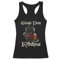 Christmas Krampus Cat Racerback Tank Top Gruss Vom Krampus Pagan Yule Xmas - Wonder Print Shop