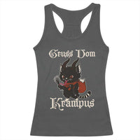 Christmas Krampus Cat Racerback Tank Top Gruss Vom Krampus Pagan Yule Xmas - Wonder Print Shop