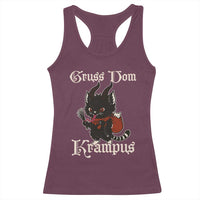 Christmas Krampus Cat Racerback Tank Top Gruss Vom Krampus Pagan Yule Xmas - Wonder Print Shop