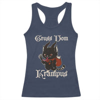 Christmas Krampus Cat Racerback Tank Top Gruss Vom Krampus Pagan Yule Xmas - Wonder Print Shop