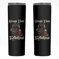 Christmas Krampus Cat Skinny Tumbler Gruss Vom Krampus Pagan Yule Xmas - Wonder Print Shop