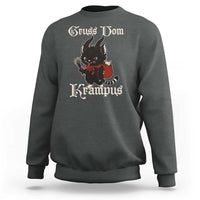 Christmas Krampus Cat Sweatshirt Gruss Vom Krampus Pagan Yule Xmas - Wonder Print Shop