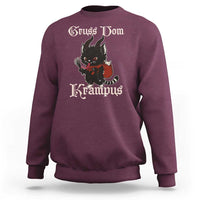 Christmas Krampus Cat Sweatshirt Gruss Vom Krampus Pagan Yule Xmas - Wonder Print Shop