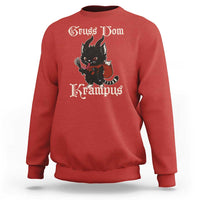 Christmas Krampus Cat Sweatshirt Gruss Vom Krampus Pagan Yule Xmas - Wonder Print Shop