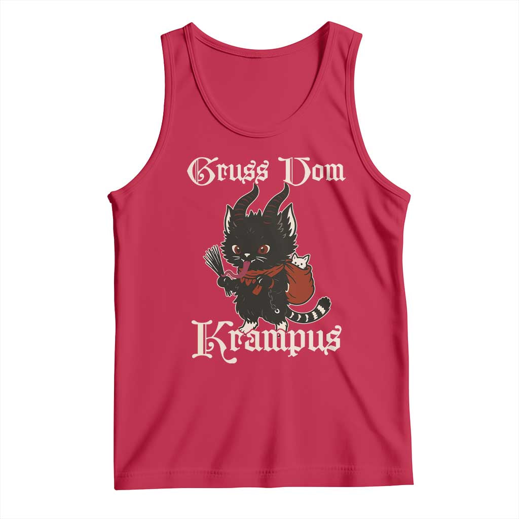 Christmas Krampus Cat Tank Top Gruss Vom Krampus Pagan Yule Xmas - Wonder Print Shop