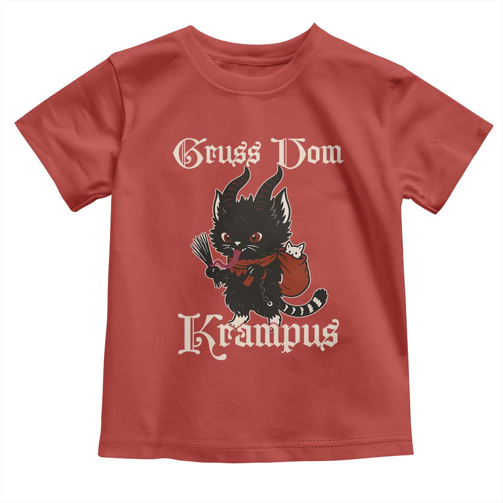 Christmas Krampus Cat Toddler T Shirt Gruss Vom Krampus Pagan Yule Xmas - Wonder Print Shop