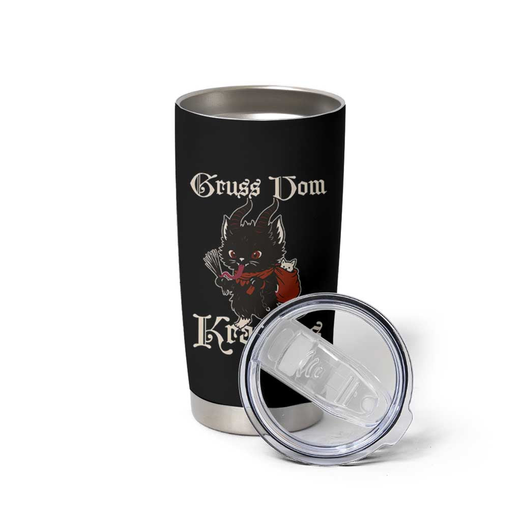 Christmas Krampus Cat Tumbler Cup Gruss Vom Krampus Pagan Yule Xmas - Wonder Print Shop