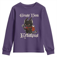 Christmas Krampus Cat Youth Sweatshirt Gruss Vom Krampus Pagan Yule Xmas - Wonder Print Shop