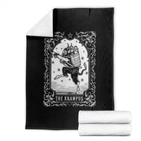 Christmas Krampus Throw Blanket Pagan Yule Nordic Xmas Krampus Evil Tarot Card - Wonder Print Shop