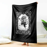 Christmas Krampus Throw Blanket Pagan Yule Nordic Xmas Krampus Evil Tarot Card - Wonder Print Shop