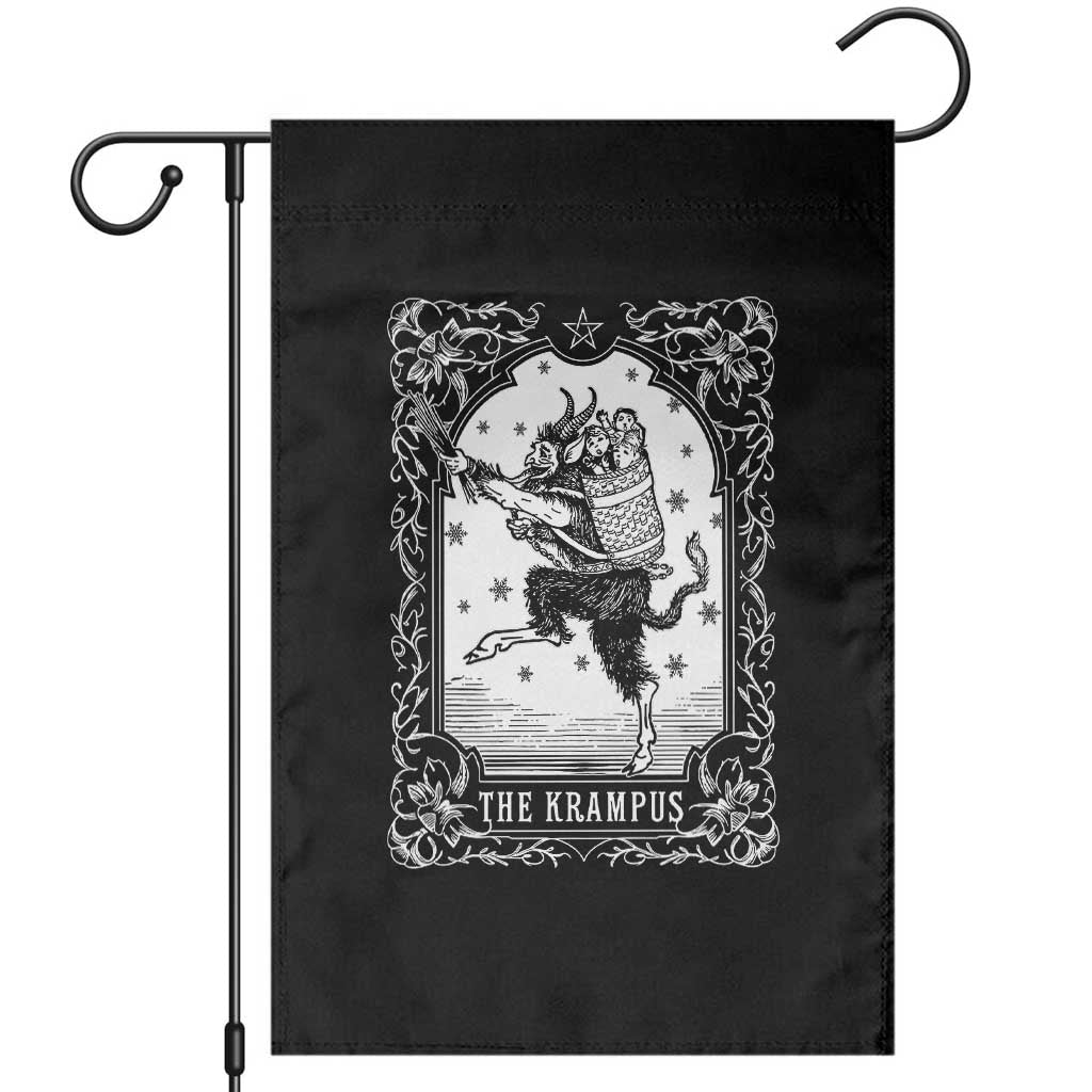 Christmas Krampus Garden Flag Pagan Yule Nordic Xmas Krampus Evil Tarot Card - Wonder Print Shop