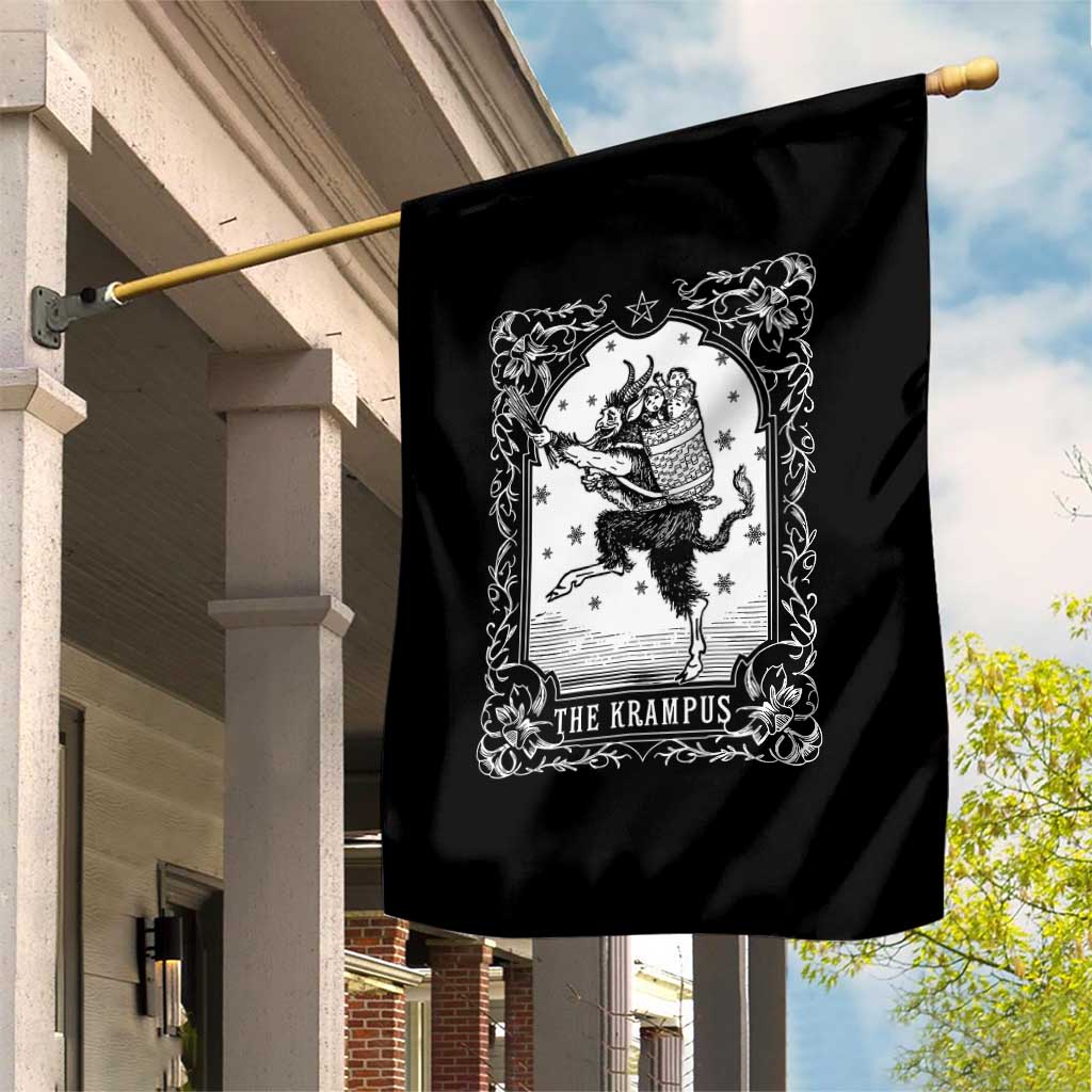 Christmas Krampus Garden Flag Pagan Yule Nordic Xmas Krampus Evil Tarot Card - Wonder Print Shop