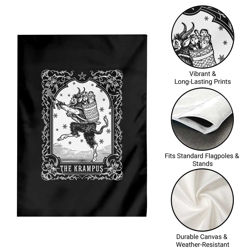 Christmas Krampus Garden Flag Pagan Yule Nordic Xmas Krampus Evil Tarot Card - Wonder Print Shop