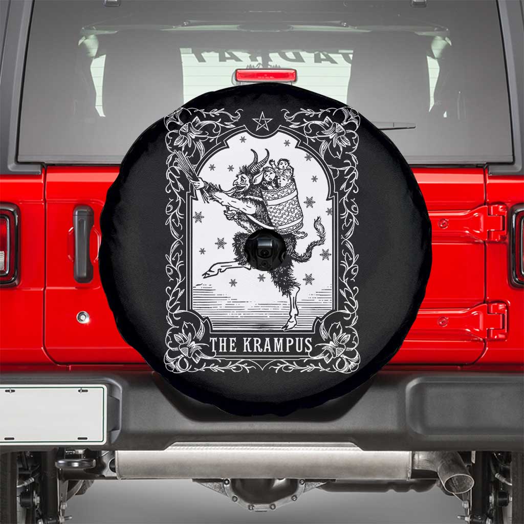 Christmas Krampus Spare Tire Cover Pagan Yule Nordic Xmas Krampus Evil Tarot Card - Wonder Print Shop