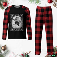 Christmas Krampus Plaid Pajama Set Pagan Yule Nordic Xmas Krampus Evil Tarot Card - Wonder Print Shop