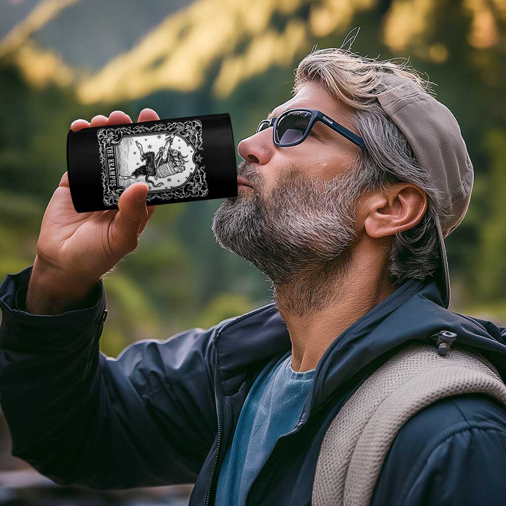 Christmas Krampus 4 in 1 Can Cooler Tumbler Pagan Yule Nordic Xmas Krampus Evil Tarot Card - Wonder Print Shop