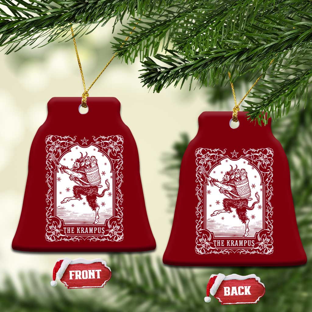 Christmas Krampus Ceramic Ornament Pagan Yule Nordic Xmas Krampus Evil Tarot Card - Wonder Print Shop