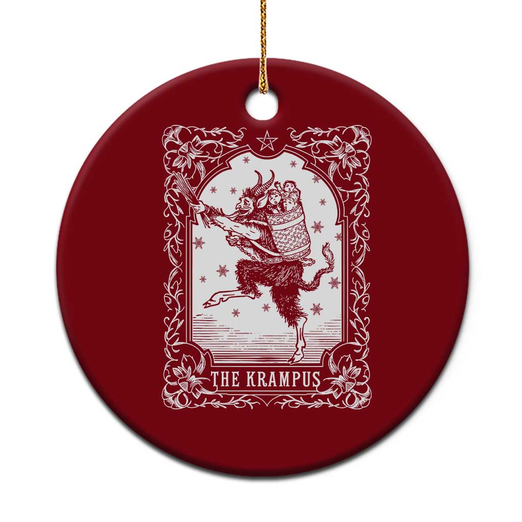 Christmas Krampus Ceramic Ornament Pagan Yule Nordic Xmas Krampus Evil Tarot Card - Wonder Print Shop