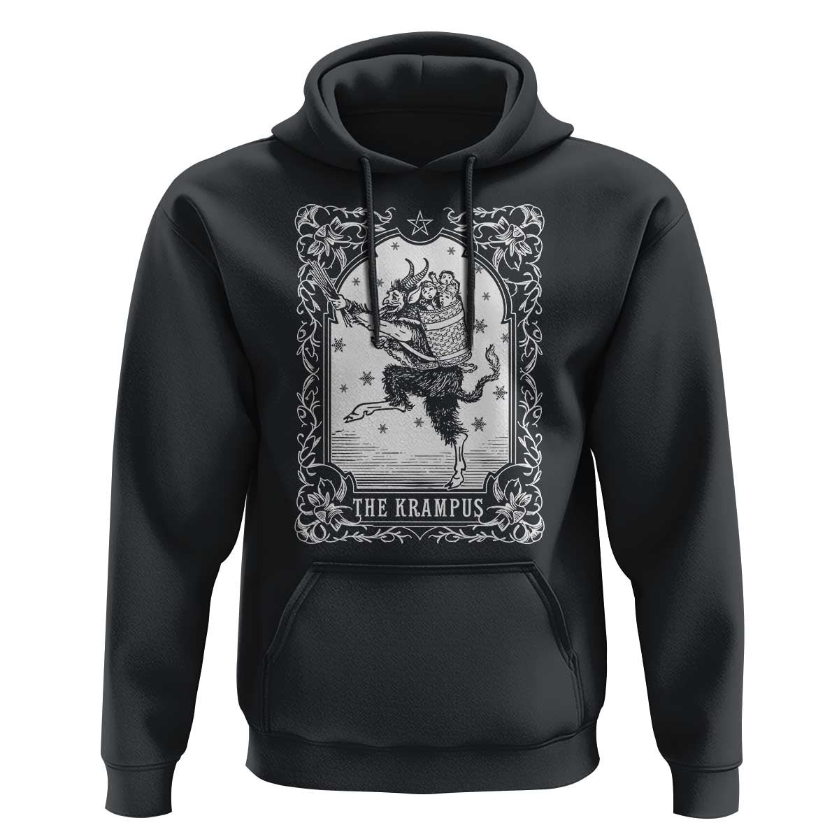 Christmas Krampus Hoodie Pagan Yule Nordic Xmas Krampus Evil Tarot Card - Wonder Print Shop