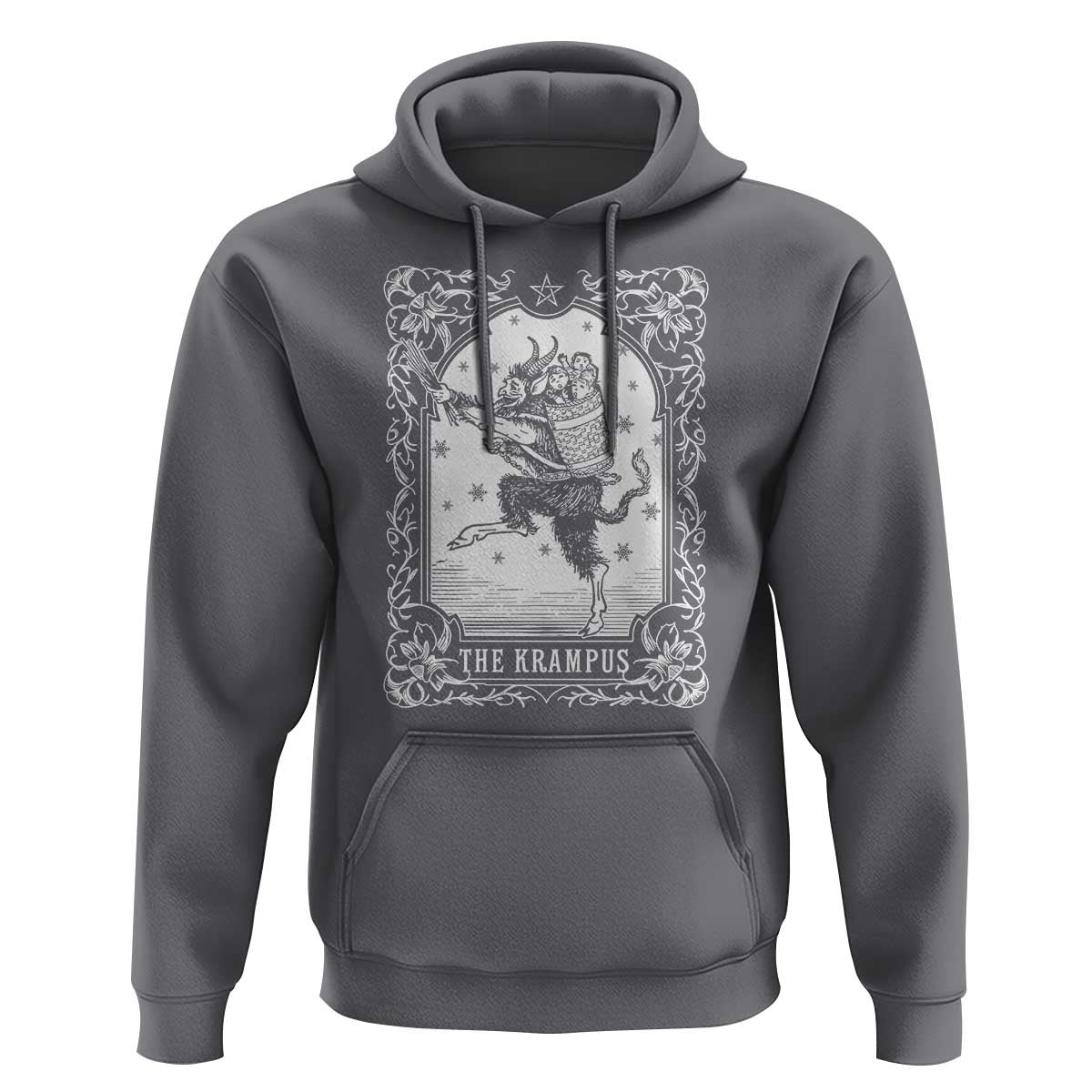 Christmas Krampus Hoodie Pagan Yule Nordic Xmas Krampus Evil Tarot Card - Wonder Print Shop