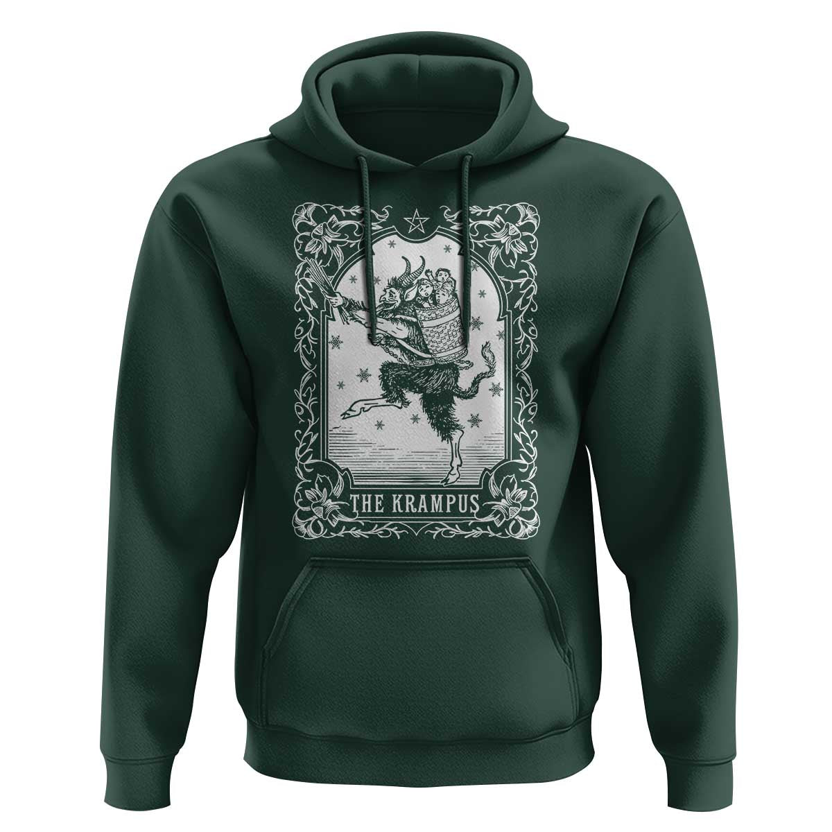Christmas Krampus Hoodie Pagan Yule Nordic Xmas Krampus Evil Tarot Card - Wonder Print Shop