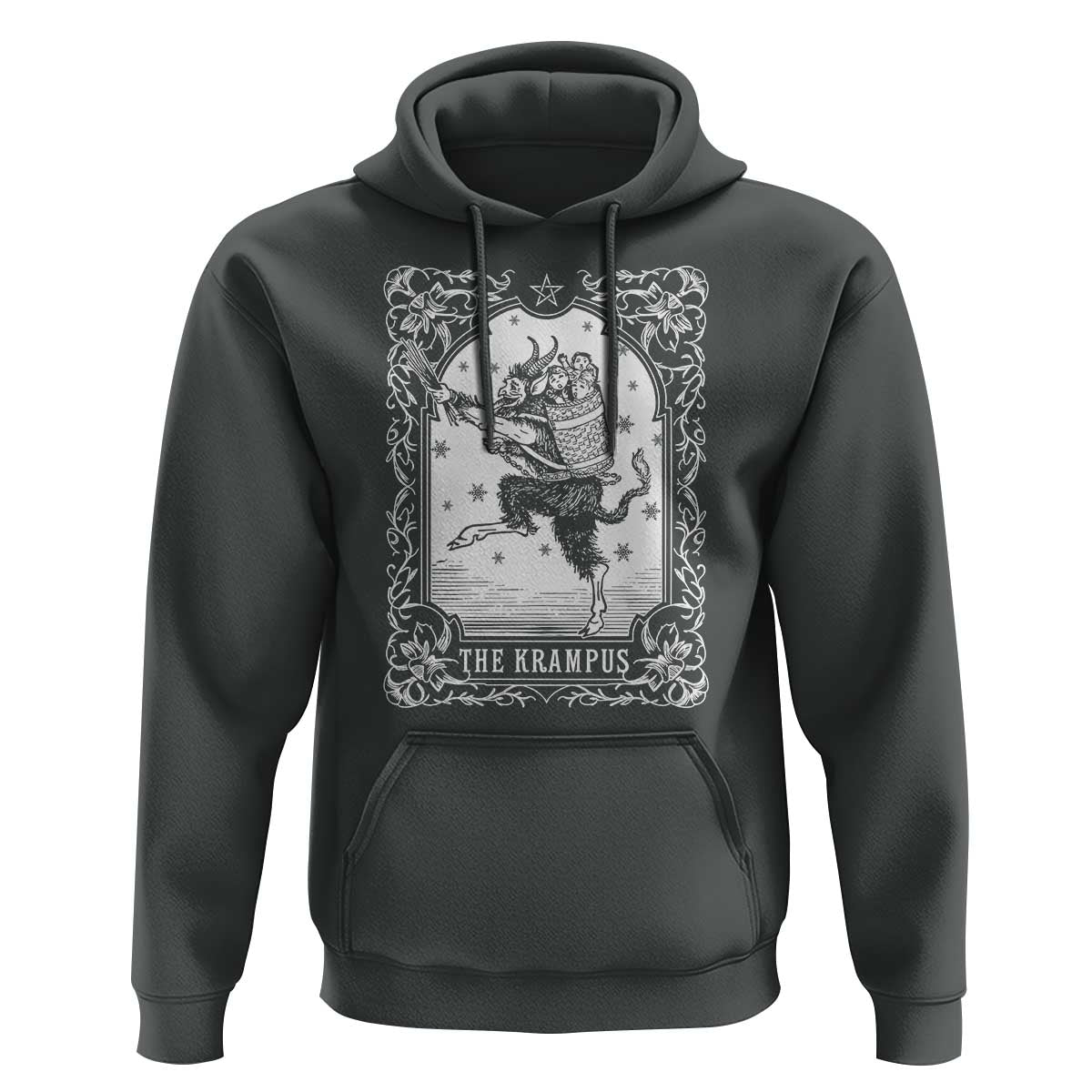 Christmas Krampus Hoodie Pagan Yule Nordic Xmas Krampus Evil Tarot Card - Wonder Print Shop