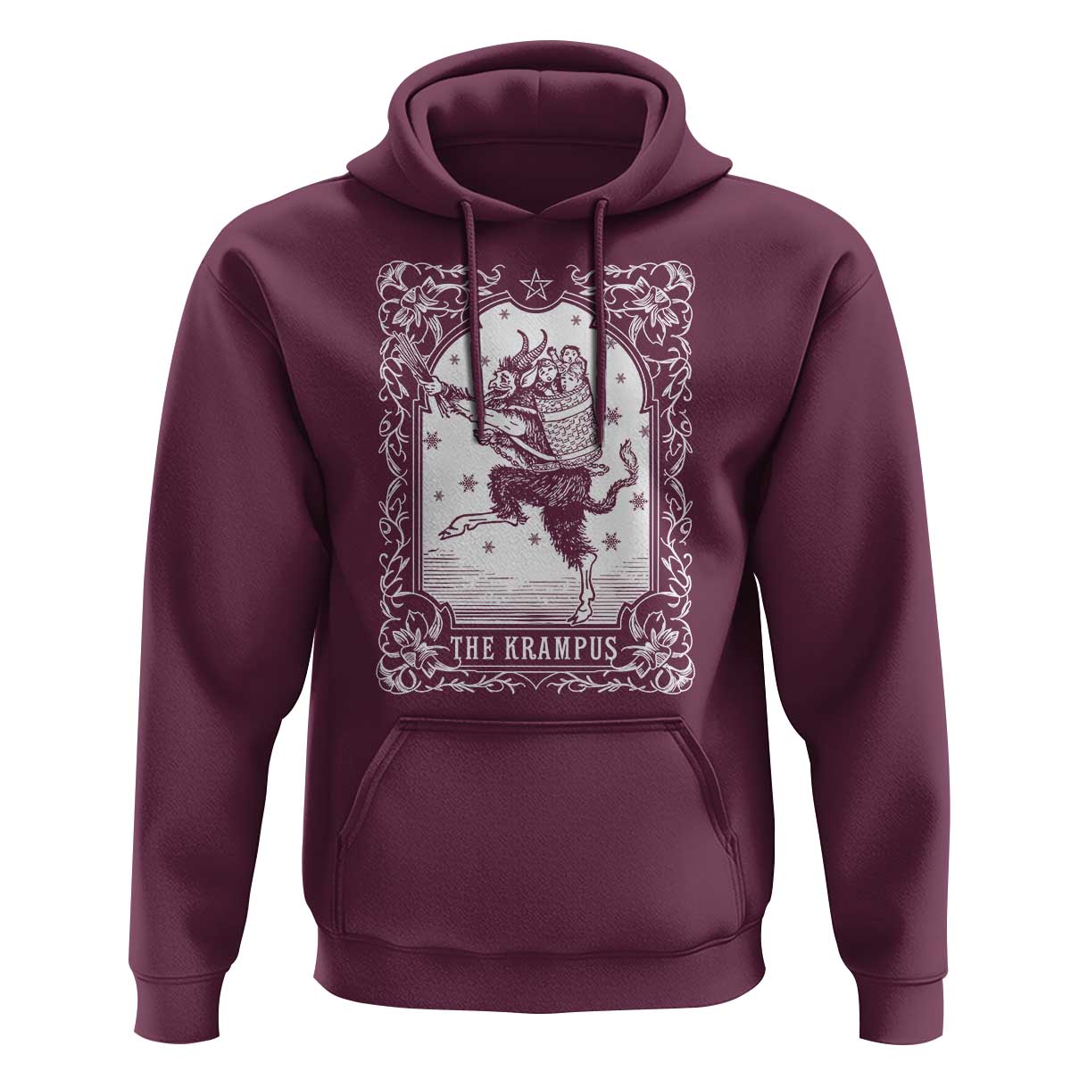 Christmas Krampus Hoodie Pagan Yule Nordic Xmas Krampus Evil Tarot Card - Wonder Print Shop
