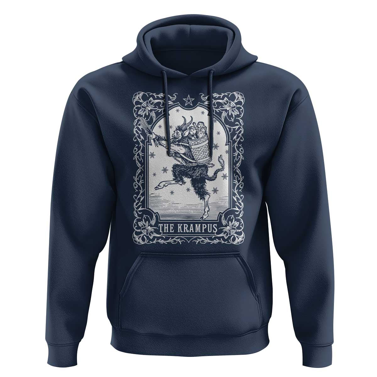 Christmas Krampus Hoodie Pagan Yule Nordic Xmas Krampus Evil Tarot Card - Wonder Print Shop