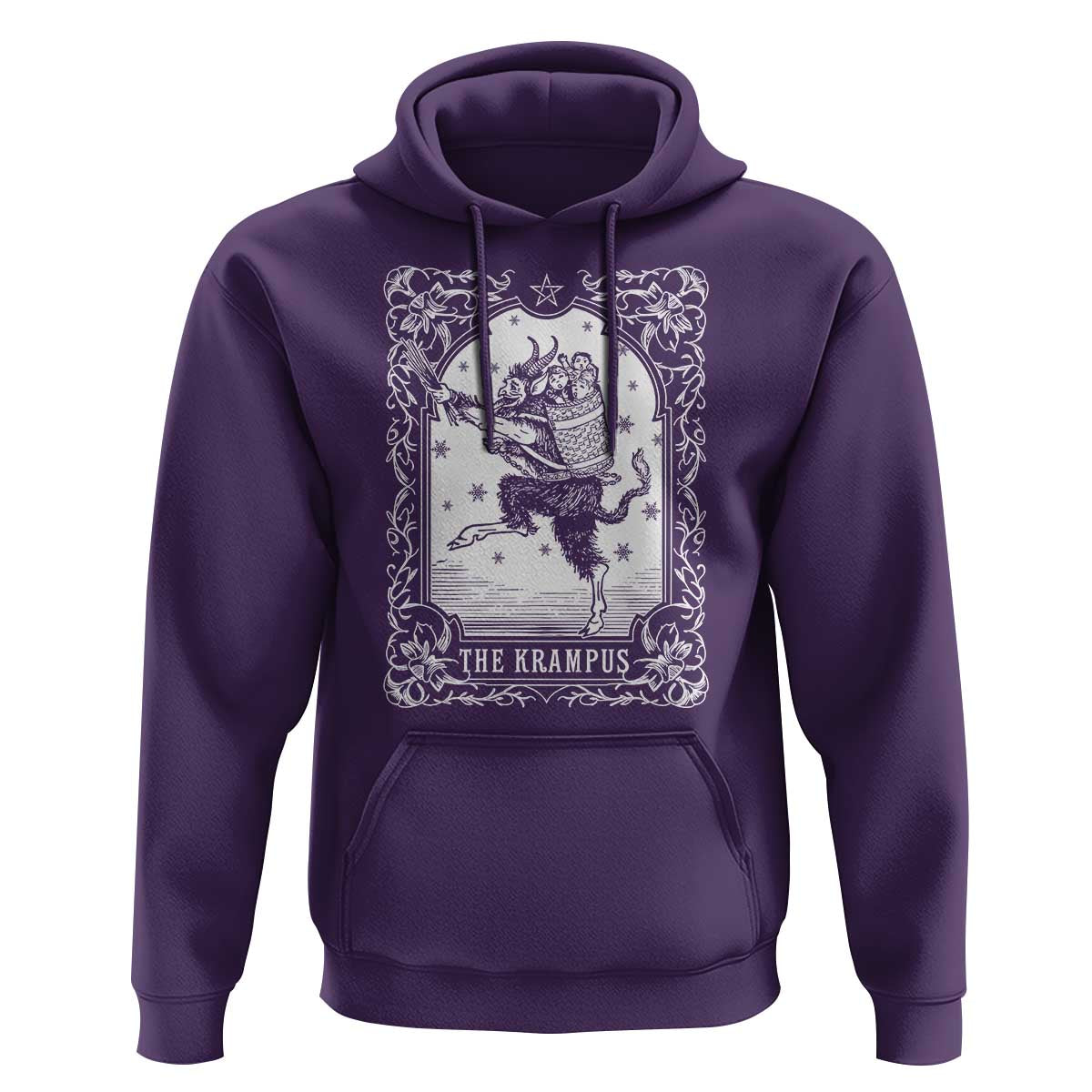 Christmas Krampus Hoodie Pagan Yule Nordic Xmas Krampus Evil Tarot Card - Wonder Print Shop