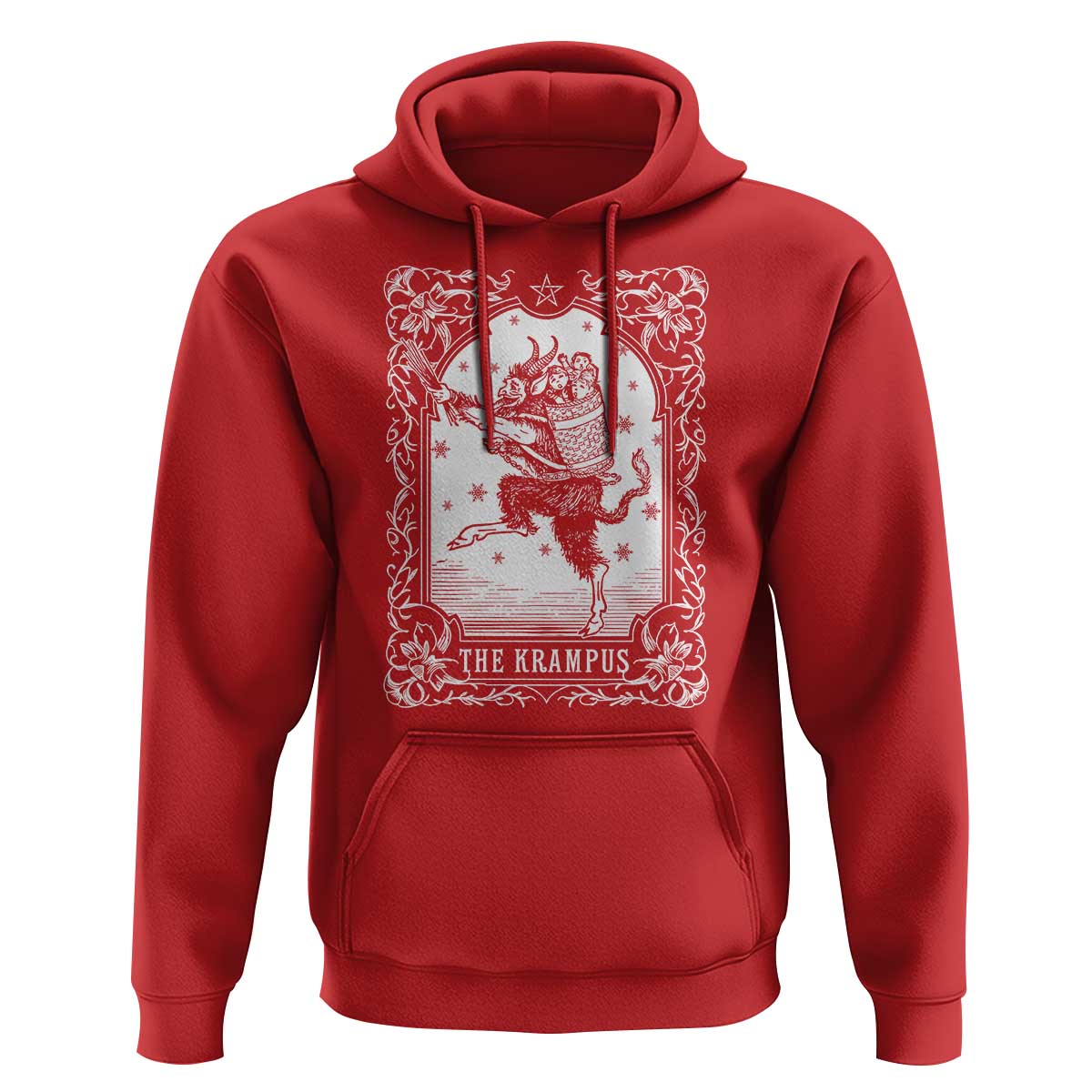 Christmas Krampus Hoodie Pagan Yule Nordic Xmas Krampus Evil Tarot Card - Wonder Print Shop