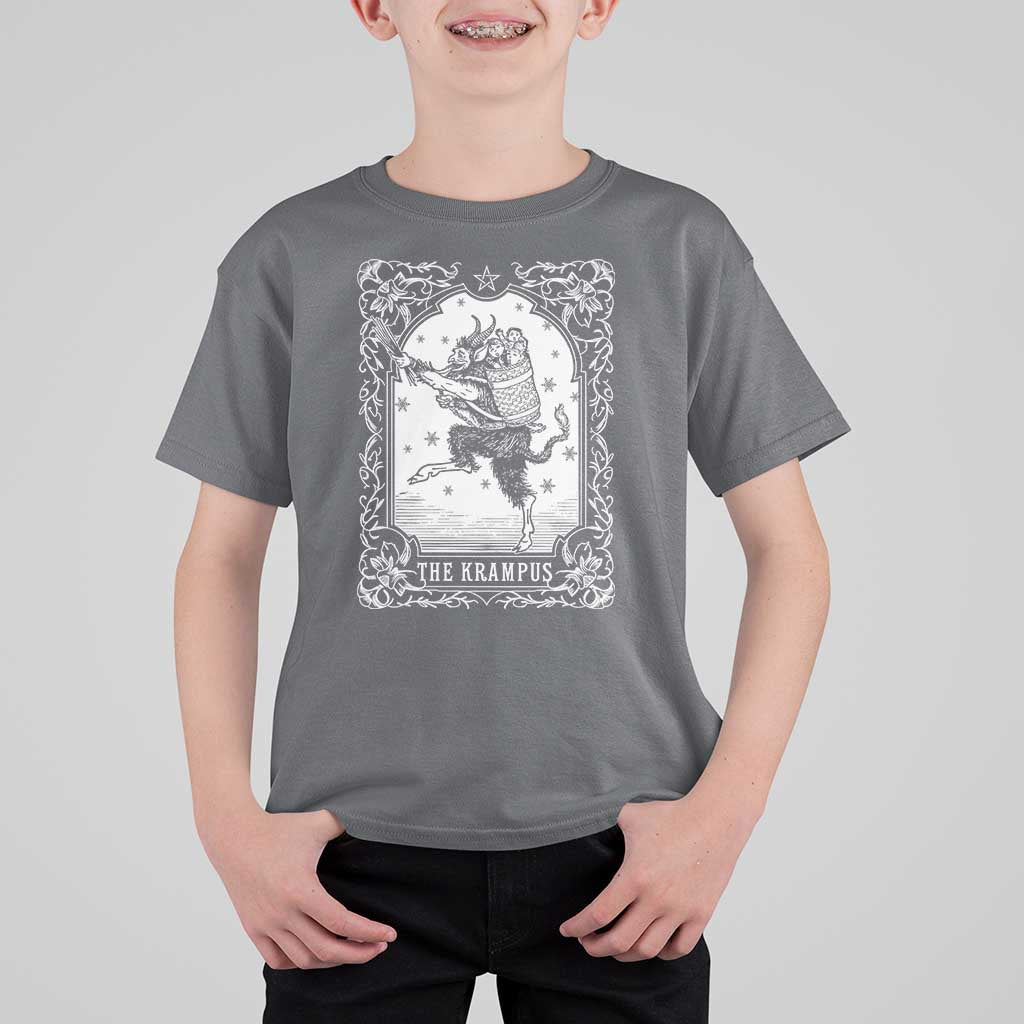 Christmas Krampus T Shirt For Kid Pagan Yule Nordic Xmas Krampus Evil Tarot Card - Wonder Print Shop