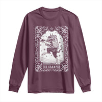 Christmas Krampus Long Sleeve Shirt Pagan Yule Nordic Xmas Krampus Evil Tarot Card - Wonder Print Shop
