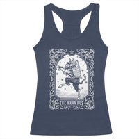 Christmas Krampus Racerback Tank Top Pagan Yule Nordic Xmas Krampus Evil Tarot Card - Wonder Print Shop