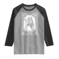 Christmas Krampus Raglan Shirt Pagan Yule Nordic Xmas Krampus Evil Tarot Card - Wonder Print Shop