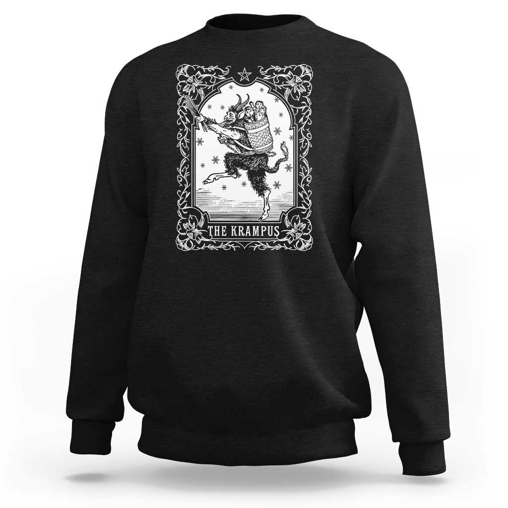 Christmas Krampus Sweatshirt Pagan Yule Nordic Xmas Krampus Evil Tarot Card - Wonder Print Shop