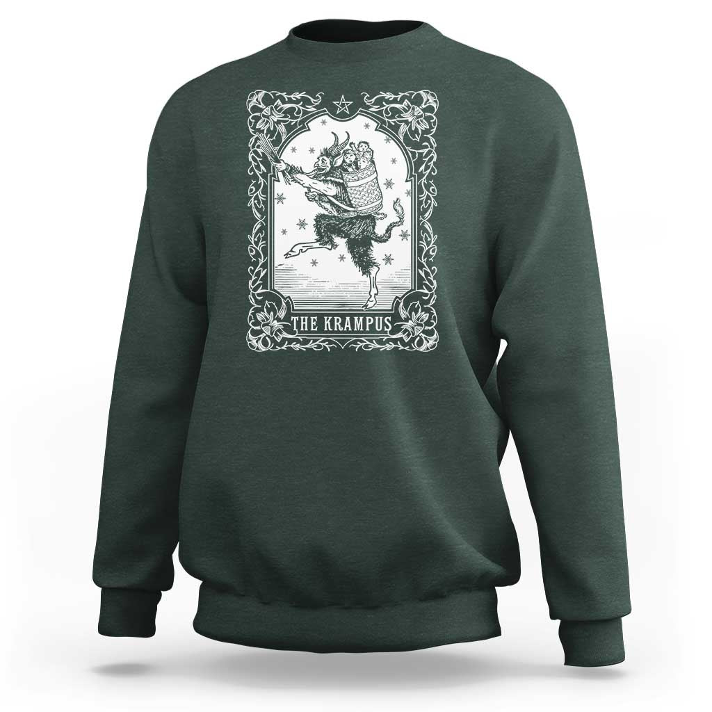 Christmas Krampus Sweatshirt Pagan Yule Nordic Xmas Krampus Evil Tarot Card - Wonder Print Shop