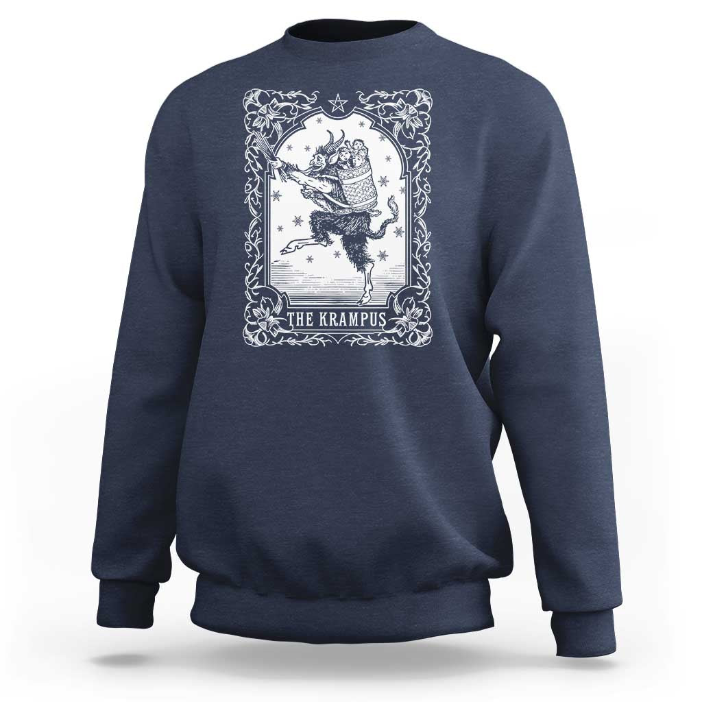 Christmas Krampus Sweatshirt Pagan Yule Nordic Xmas Krampus Evil Tarot Card - Wonder Print Shop