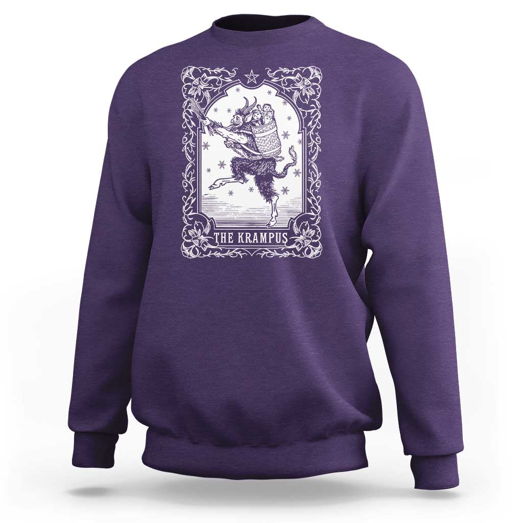 Christmas Krampus Sweatshirt Pagan Yule Nordic Xmas Krampus Evil Tarot Card - Wonder Print Shop