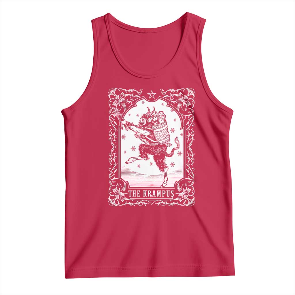 Christmas Krampus Tank Top Pagan Yule Nordic Xmas Krampus Evil Tarot Card - Wonder Print Shop